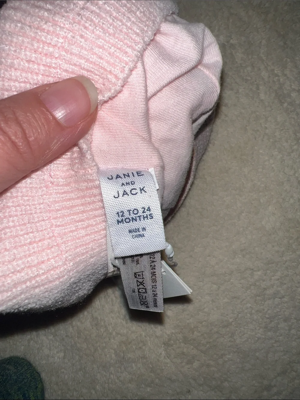 NEW Janie and Jack Light Pink Pom-Pom Knit Beret